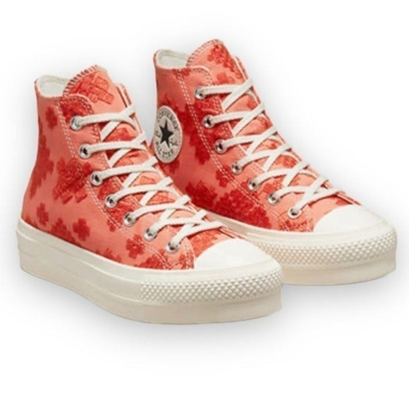 Converse Shoes - Converse Embroidered Sneakers Limited Ed Boho Hightop Platform Shoes New w Box